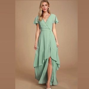 Lulus Pour The Champagne Ruffled Backless Maxi Dress